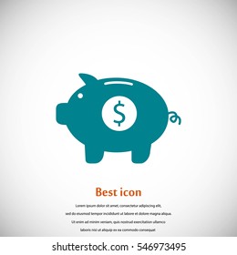 Piggy bank vector icon, flat design best vector icon
