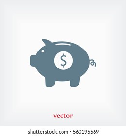 Piggy bank vector icon, flat design best vector icon
