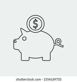 Piggy bank vector icon illustration sign