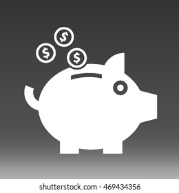 Piggy Bank Vector Icon Illustration