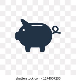 Piggy bank vector icon isolated on transparent background, Piggy bank transparency concept can be used web and mobile