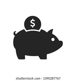 Piggy bank vector icon isolated on white background