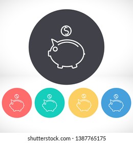piggy bank vector icon. lorem ipsum Flat Design JPG