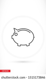 piggy bank vector icon. lorem ipsum Flat Design JPG