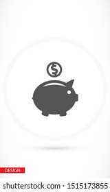 piggy bank vector icon. lorem ipsum Flat Design JPG