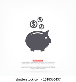 piggy bank vector icon. lorem ipsum Flat Design JPG