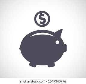 piggy bank vector icon. lorem ipsum Flat Design JPG