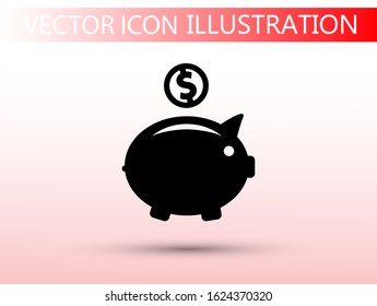 piggy bank vector icon. lorem ipsum Flat Design JPG