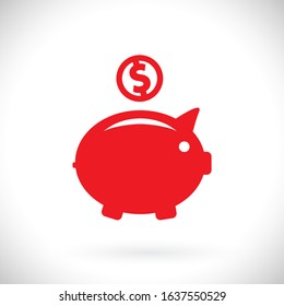 piggy bank vector icon. lorem ipsum Flat Design JPG