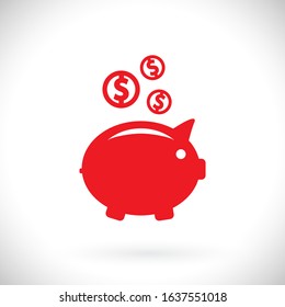 piggy bank vector icon. lorem ipsum Flat Design JPG