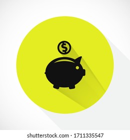icono de vector de banco piggy. lorem ipsum Flat Design JPG
