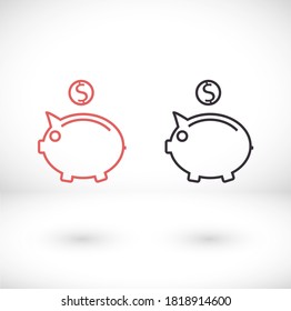 Piggy Bank Vektorsymbol. lorem ipsum flaches Design JPG