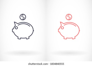 Piggy Bank Vektorsymbol. lorem ipsum flaches Design JPG