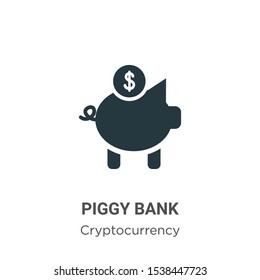 Piggy bank vector icon on white background. Flat vector piggy bank icon symbol sign from modern cryptocurrency collection for mobile concept and web apps design.