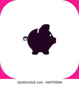Piggy bank vector icon on white background.