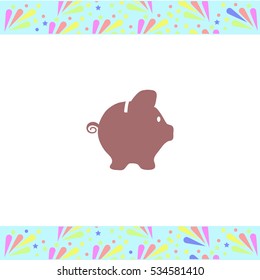 Piggy bank vector icon on white background. Isolated illustration. Business picture.