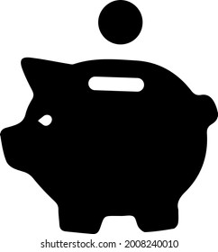 Piggy bank vector icon. Saving money simple isolated sign symbol. Save money pig bank logo symbol.