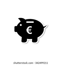 Piggy bank - vector icon with shadow