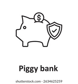 Piggy bank :Vector Icon which can easily modify or edit


