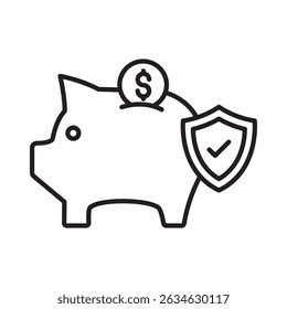 Piggy bank :Vector Icon which can easily modify or edit

