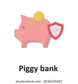 Piggy bank :Vector Icon which can easily modify or edit


