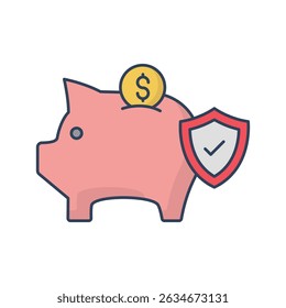 Piggy bank :Vector Icon which can easily modify or edit

