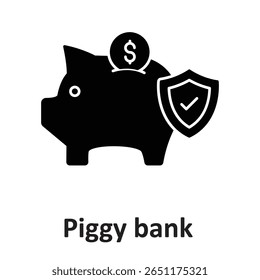 Piggy bank :Vector Icon which can easily modify or edit
