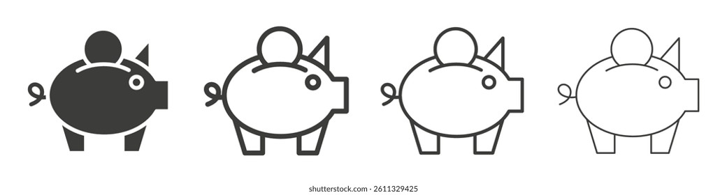 Piggy bank vector icons graphic pack