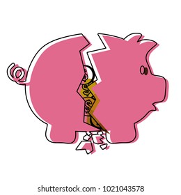 piggy bank  vector illustration