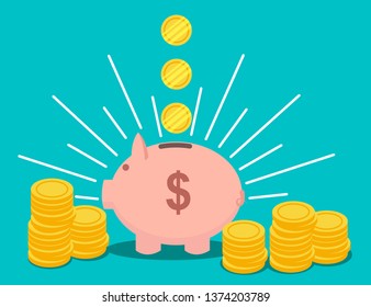 Piggy bank vector illustration