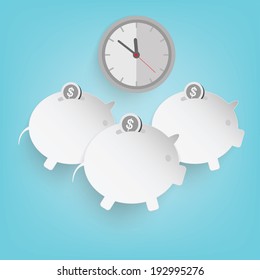 Piggy bank, vector illustration