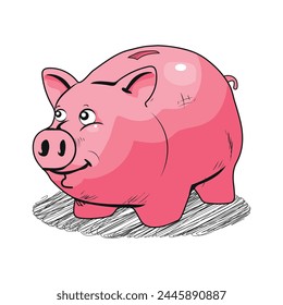 Piggy bank vector illustration of a piggy bank.