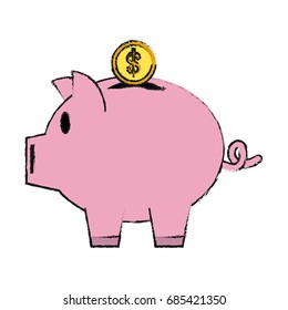 piggy bank vector illustration