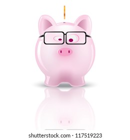  Piggy bank. Vector illustration design.