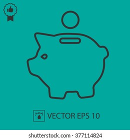 Piggy bank vector illustration. Saving money symbol.