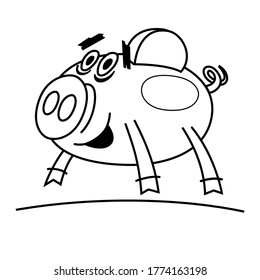 Piggy bank. Vector scalable drawing.