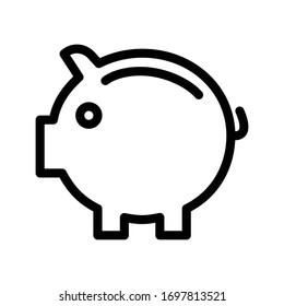 piggy bank vector thin line icon 