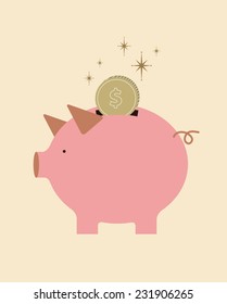 piggy bank vector/illustration