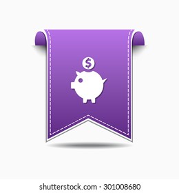 Piggy Bank Violet Vector Icon Design