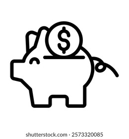 Piggy Banking.line icon, editable vector icon, pixel perfect, illustrator ai file 