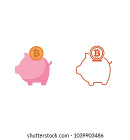 Piggy Bitcoin Icon Element