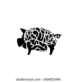 Piggy Brain Bank clip art for logo identity, brand, design element or any other purpose.