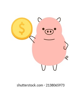 Piggy character design. Pig vector. Piggy business cartoon vector.