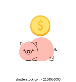 Piggy character design. Pig vector. Piggy business cartoon vector.