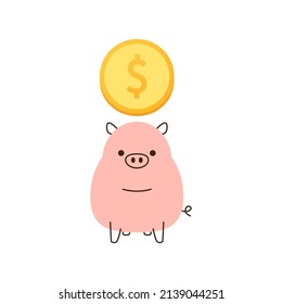 Piggy character design. Pig vector. Piggy business cartoon vector.