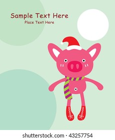 piggy christmas card