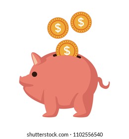 Piggy with coins