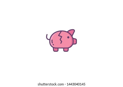 Piggy concept icon in trendy flat style isolated on white background.Piggy concept symbol. Vector illustration