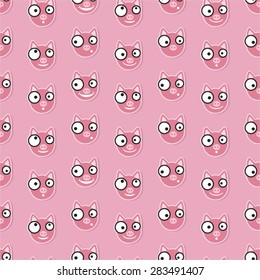 Piggy emoticons vector background