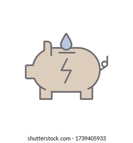 Piggy energy icon. Simple outline colored vector of sustainable energy icons for ui and ux, website or mobile application